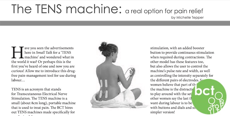 Printed article about TENS