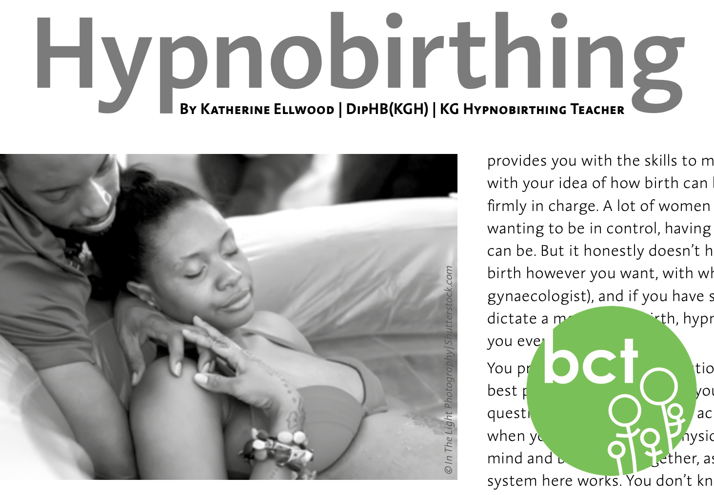 Hypnobirthing article in Small Talk magazine