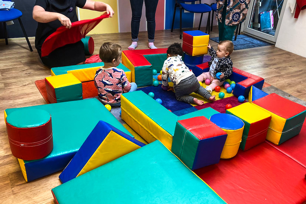 Little ones enjoying the soft play equipment at the BCT Clubhouse
